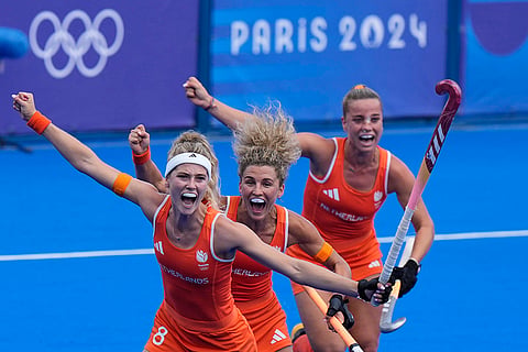 Women's hockey semifinal match between Argentina and Netherlands